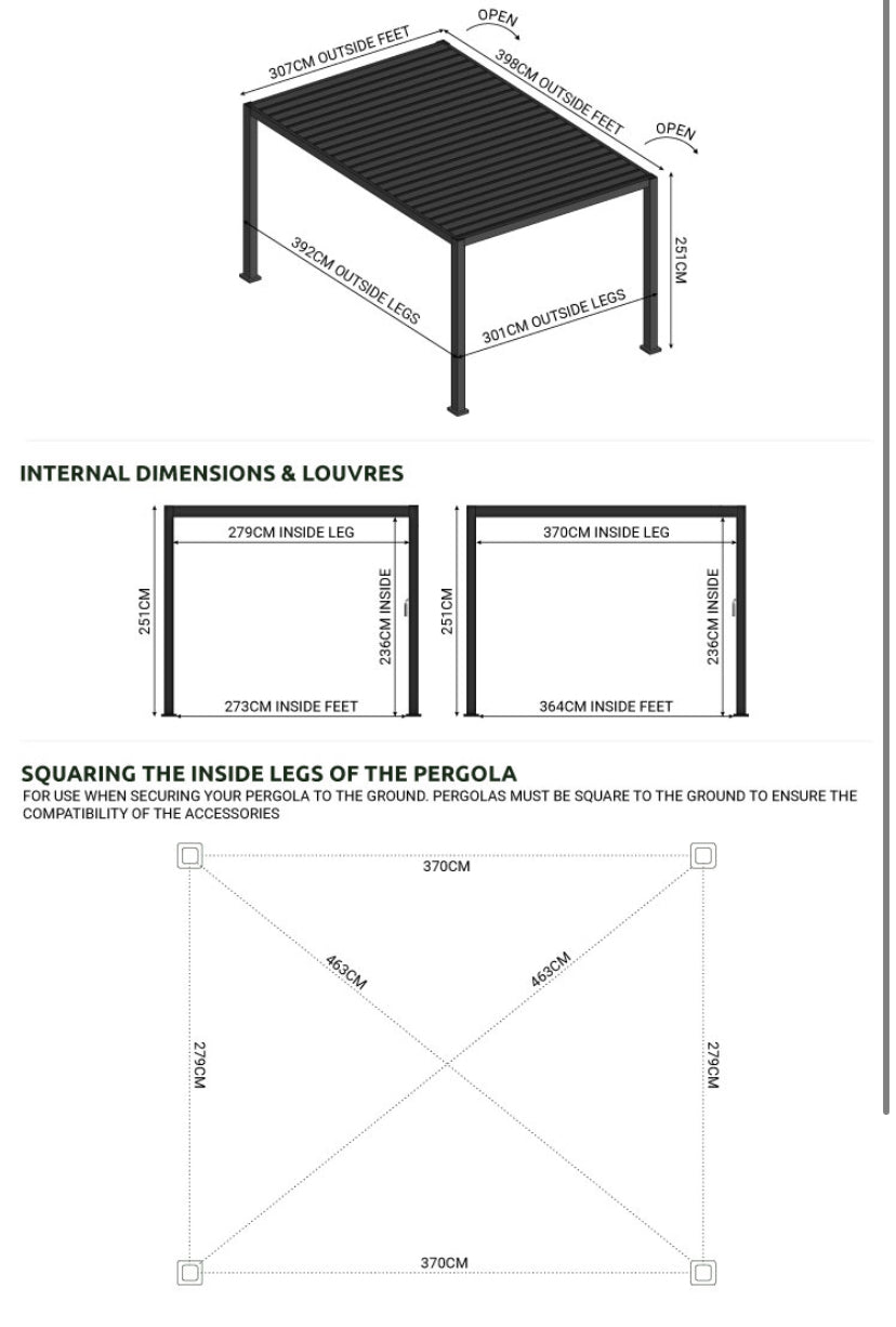 HILTON PLUS 3m x 4m Pergola