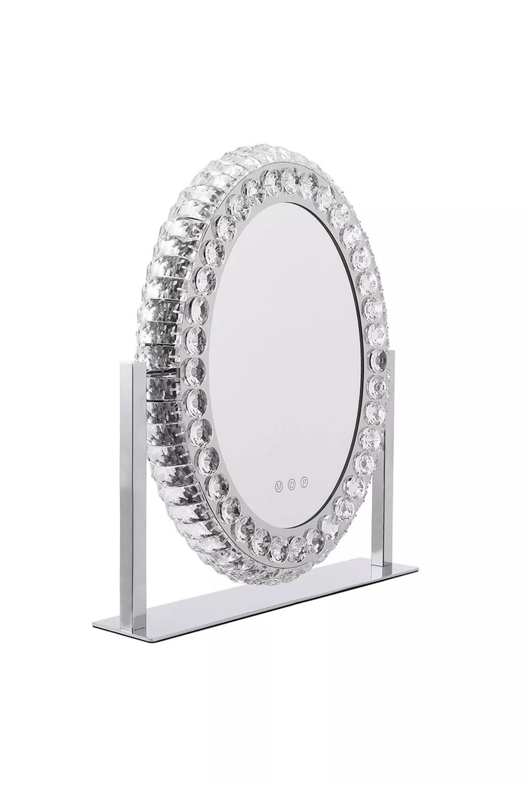 51cm H Hollywood LED Oval Makeup Mirror With Luxury Crystal