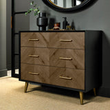 Santorini Fumed Oak & Peppercorn 3 Drawer Chest