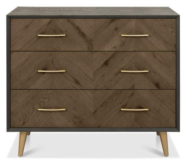 Santorini Fumed Oak & Peppercorn 3 Drawer Chest