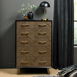 Santorini Fumed Oak & Peppercorn 5 Drawer Chest