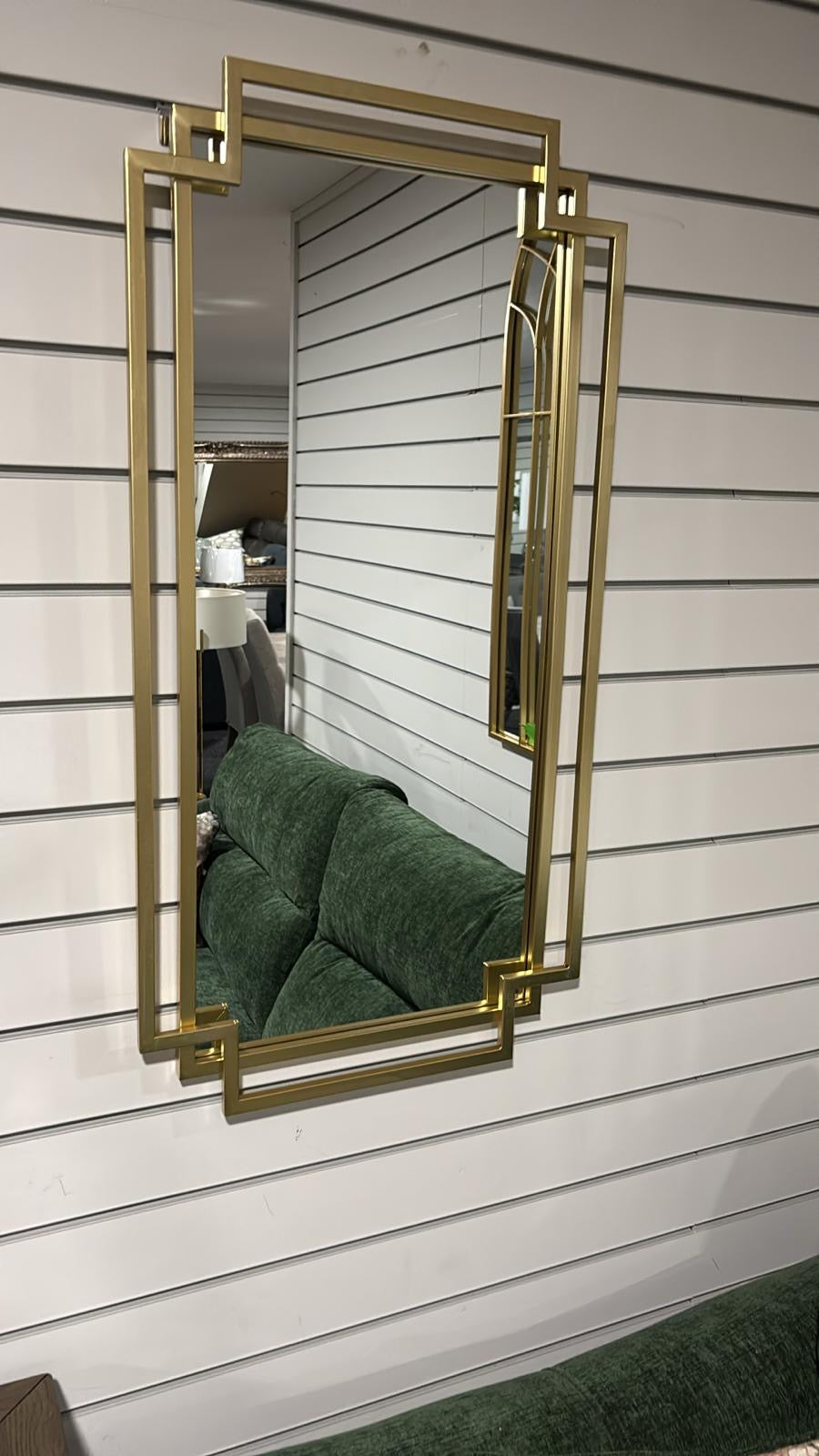 Shop display gold mirror