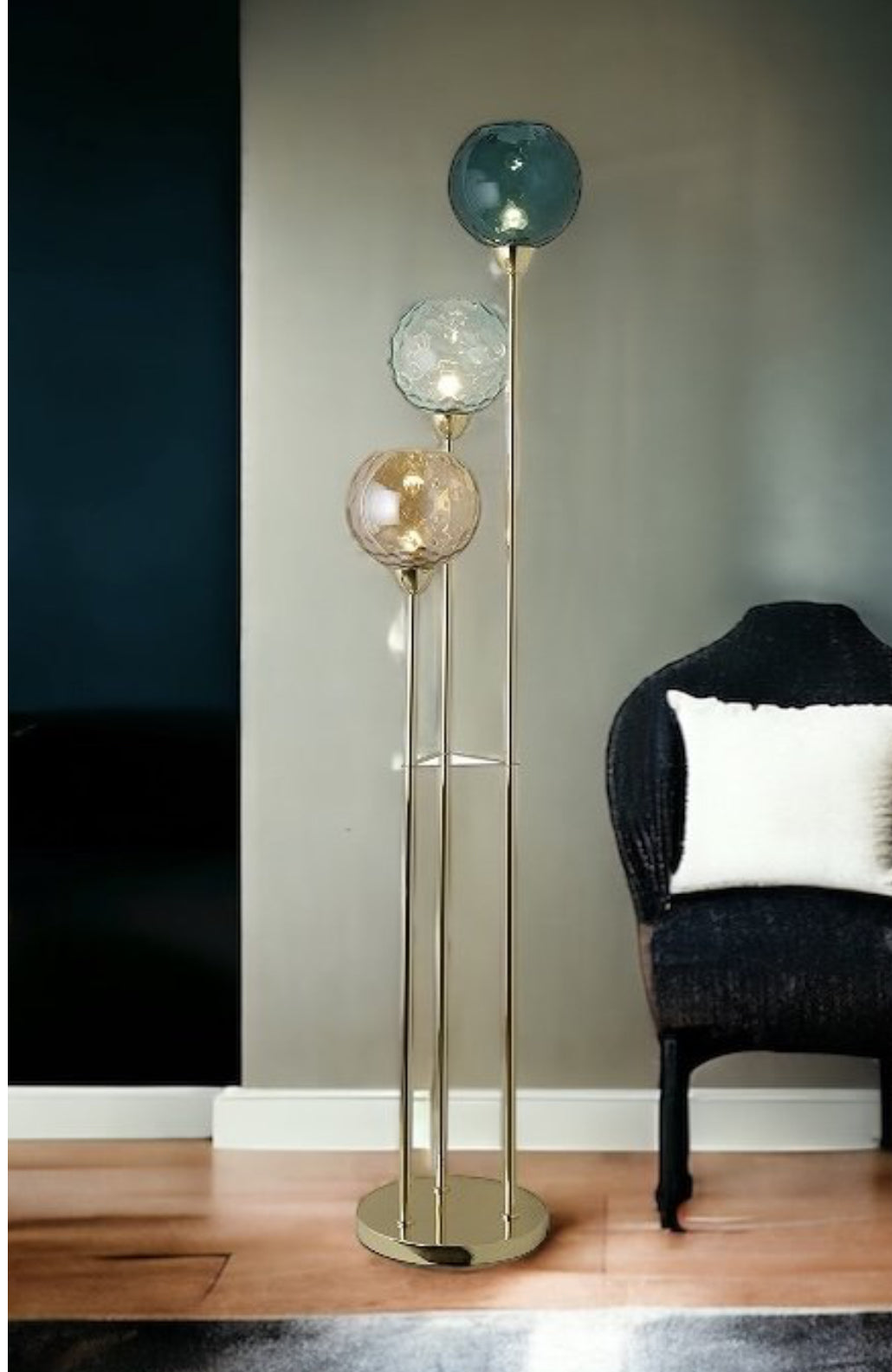 Oita Multi Coloured Glass shades Floor Lamp