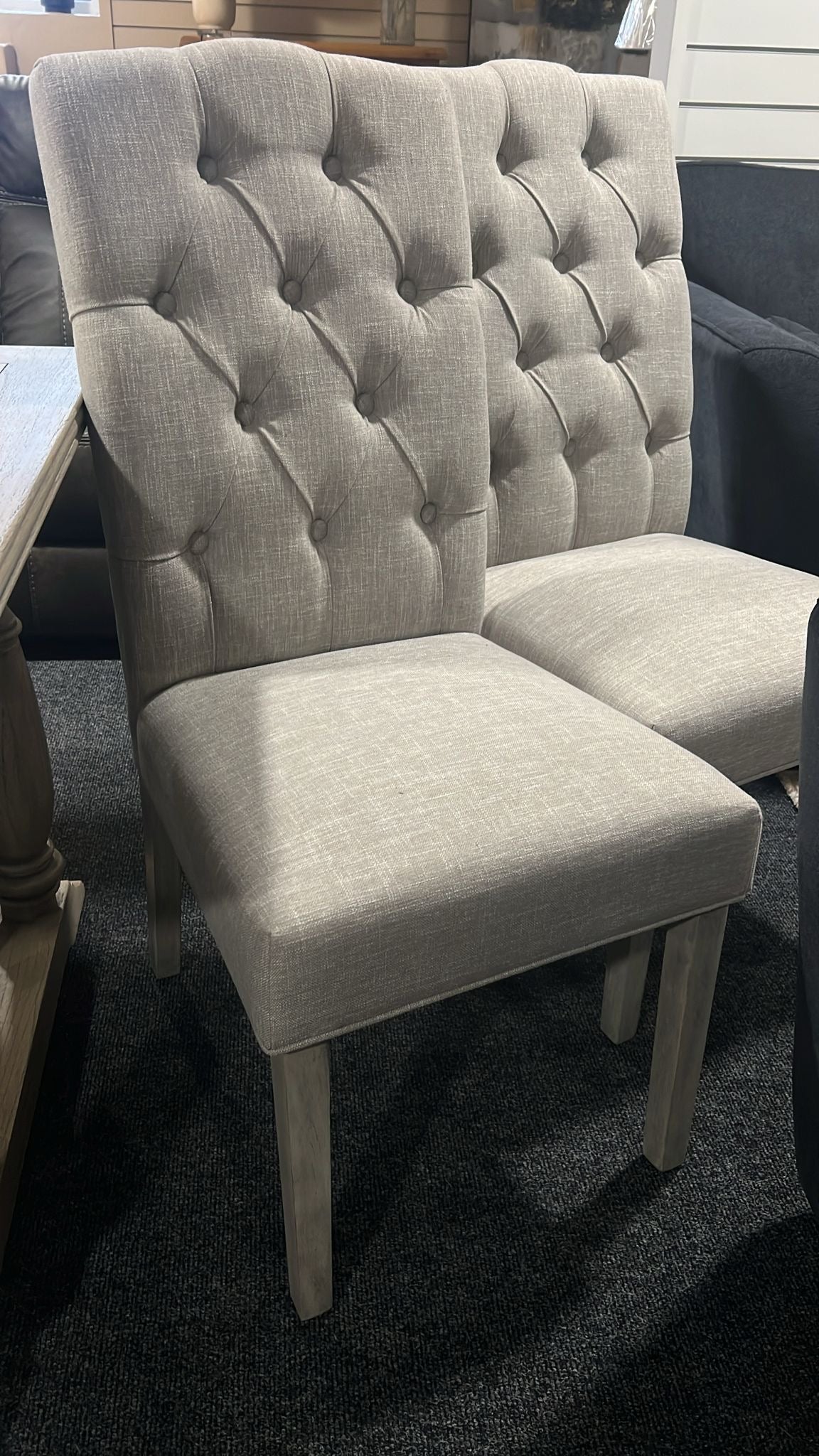 Shop display 4 x oatmeal dining chairs