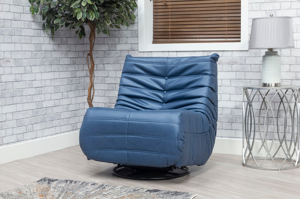 Capri Swivel Rocker Recliner - Blue