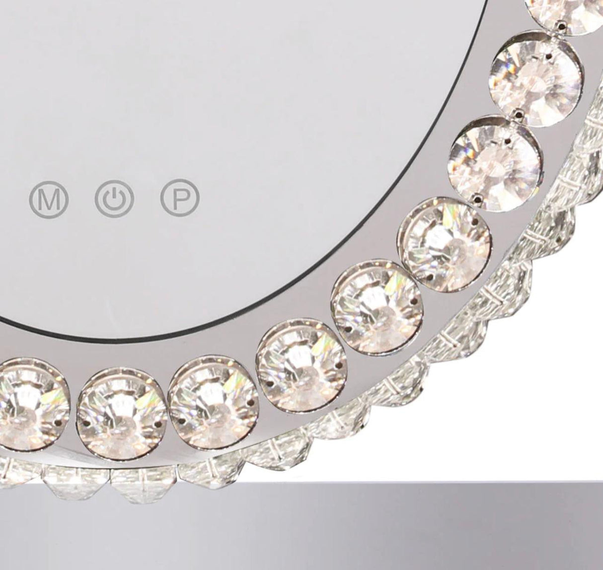 51cm H Hollywood LED Oval Makeup Mirror With Luxury Crystal