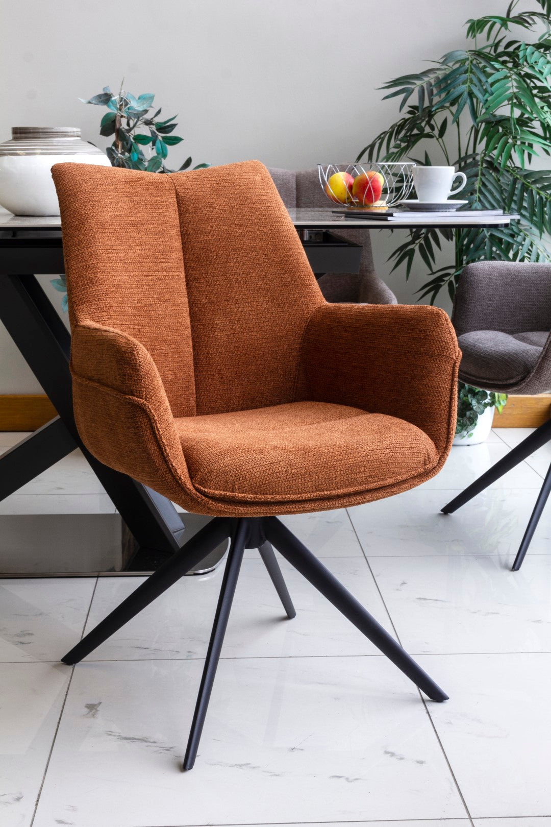 Arco Swivel Arm Chair - Pumpkin