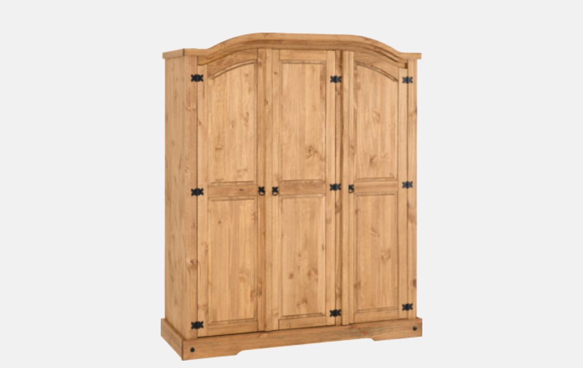 Corona 3 Door Wardrobe
Distressed Waxed Pine