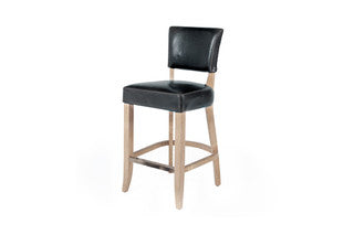 Duke Bar Chair Leather - Ink Blue