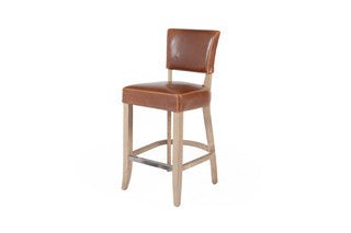 Duke Bar Chair Leather - Tan Brown