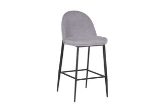 Valent Bar Stool Leather - Light Grey