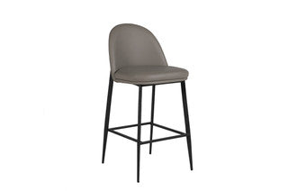 Valent Bar Stool Leather - Dark grey