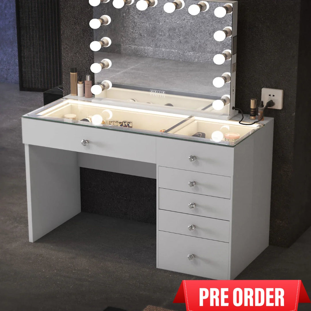 VANITII Diana Vanity Desk Pro - 6 Storage Drawers