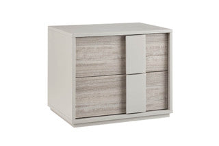 Jules Bedside Table 2 Drawer - Grey