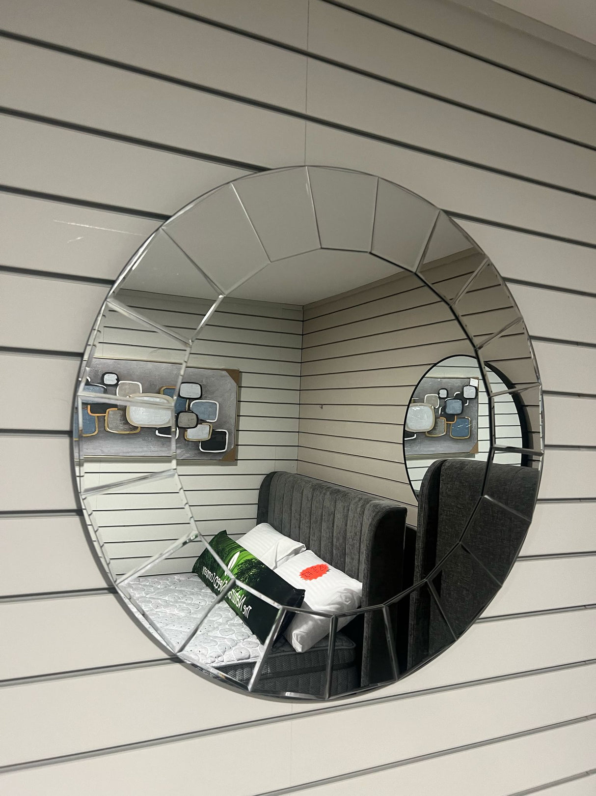 Shop display Large bevelled mirror