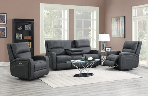 Ruby Gunmetal Recliner Corner Sofa