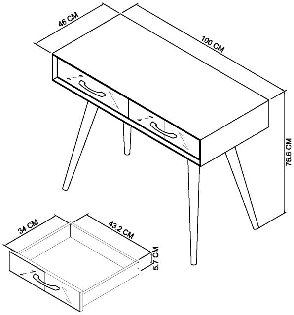 Santorini Fumed Oak & Peppercorn Dressing Table