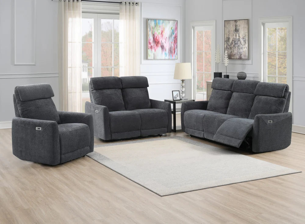 Kingston 3+2 Seater Recliner Sofas Gun Metal Grey