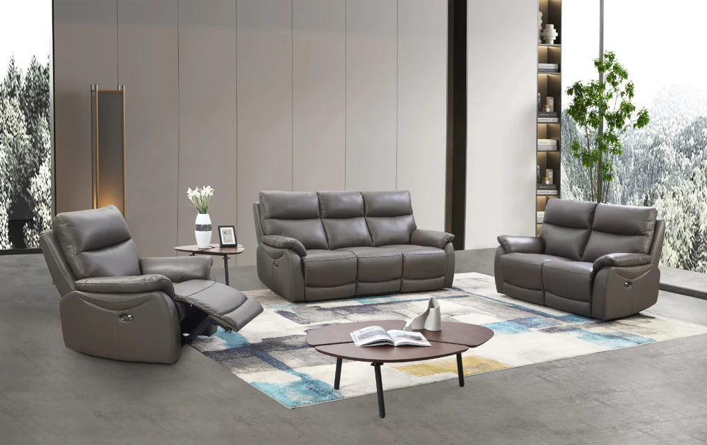 Hanley 3+2 Power Recliner Sofas, Grey Leather