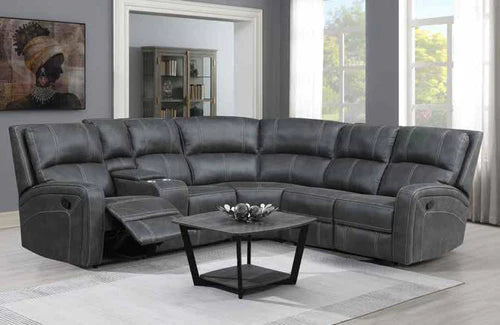 Ruby Gunmetal Recliner Corner Sofa