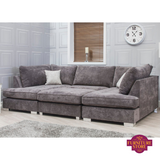 Ashton Fabric U Shape Corner Sofa & Stool