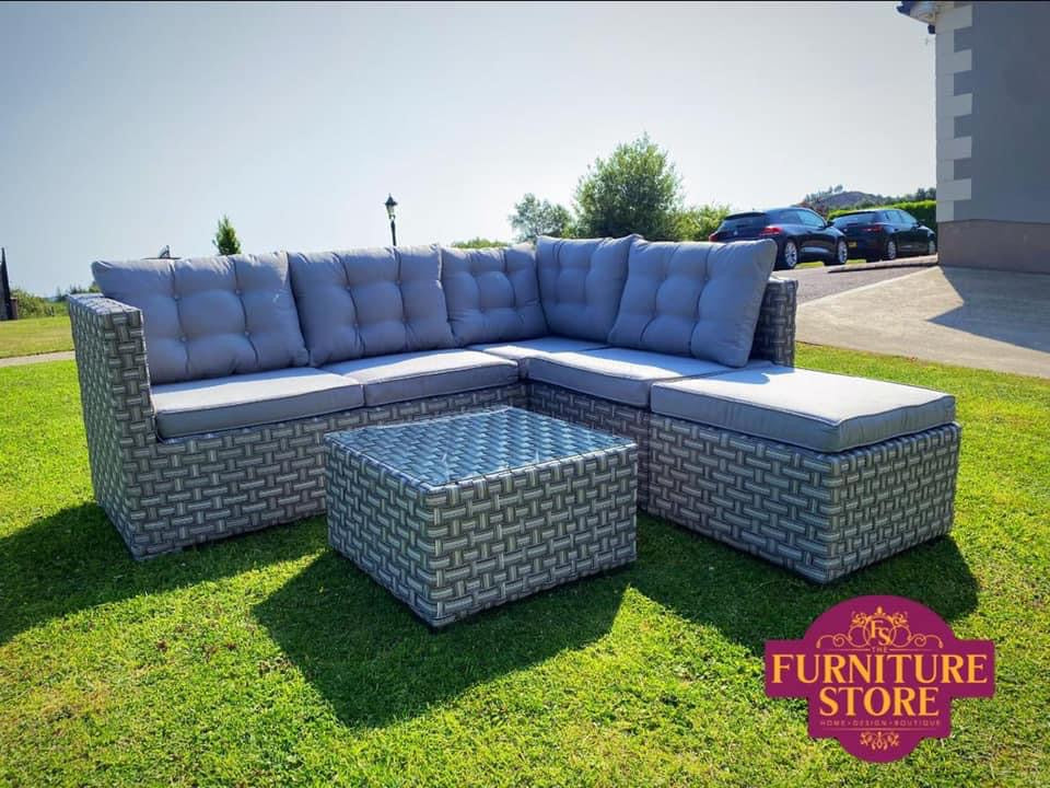 EX LAURA ASHLEY Corner Modular Rattan Garden Set - Furniture Store NI