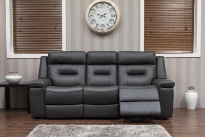 OSBOURNE LEATHER SOFA - DARK GREY SUITE - Furniture Store NI